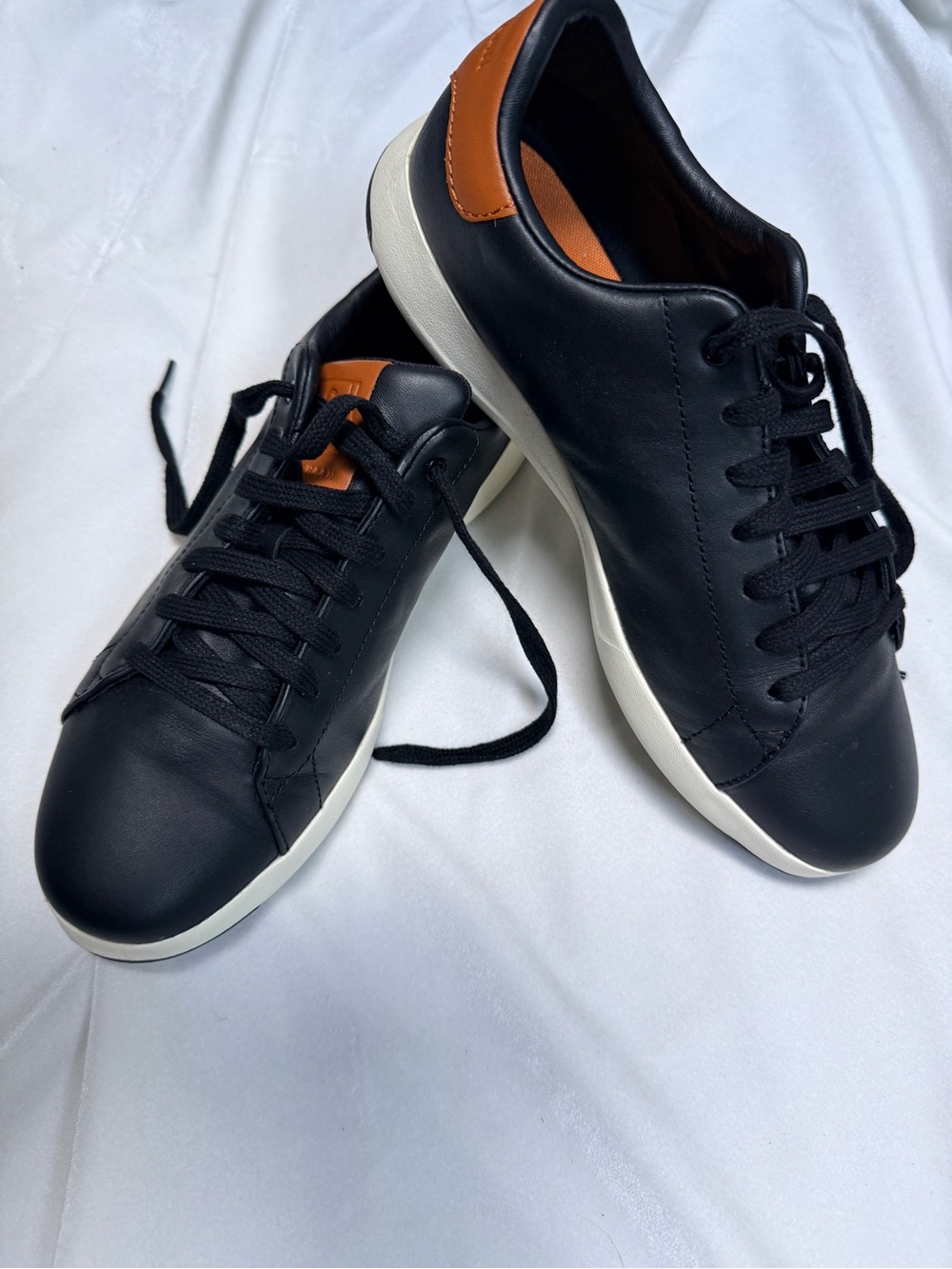 Cole Haan Men's Black Leather Sneaker with Tan Accent